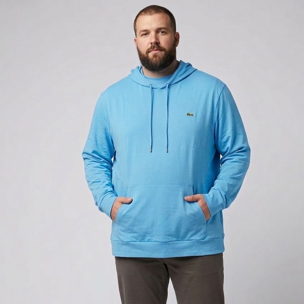 NWT ✨ Lacoste men’s slate blue Pullover Hoodie with Crocodile Logo-7/xxl